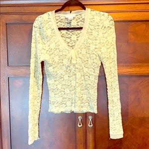 Calvin Klein V-Neck Lace Top